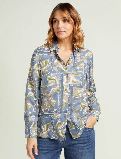 Camicia manica lunga curvy Luisa Viola - verde azzurro