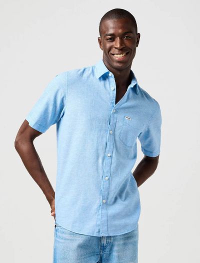 Camicia manica corta casual Wrangler - blue