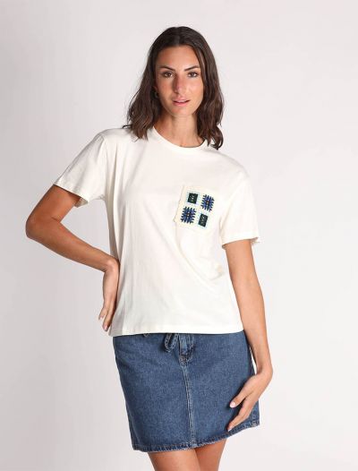 T-shirt manica corta Emme - bianco blu