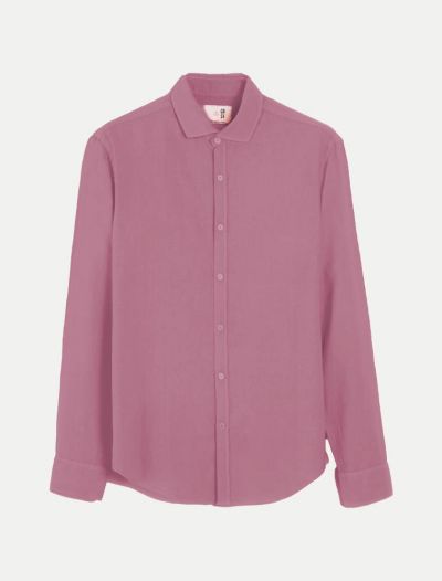 Camicia manica lunga lino Qb24 - rosa antico