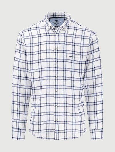 Camicia manica lunga casual Fynch-hatton - quadro bianco