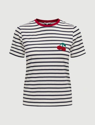 T-shirt manica corta Only - bianco blu