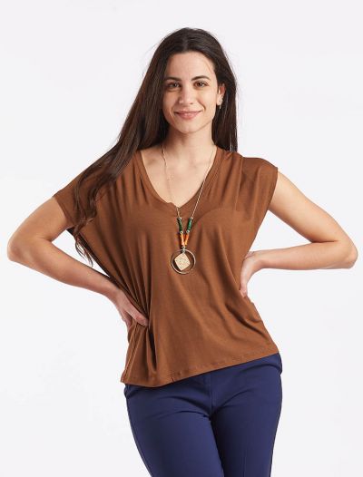 T-shirt manica corta Artigli - tabacco