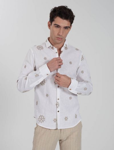 Camicia manica lunga Yes Zee - bianco