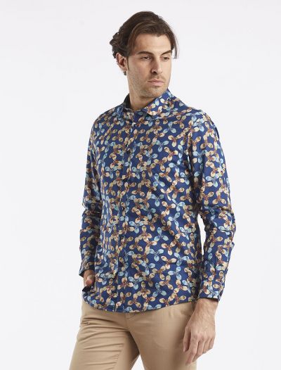 Camicia manica lunga casual Over-d - blu