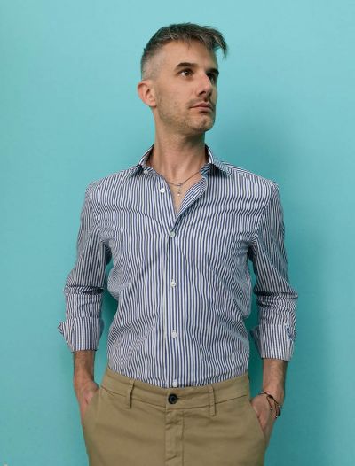 Camicia manica lunga Bottega Artigiana - blu bianco