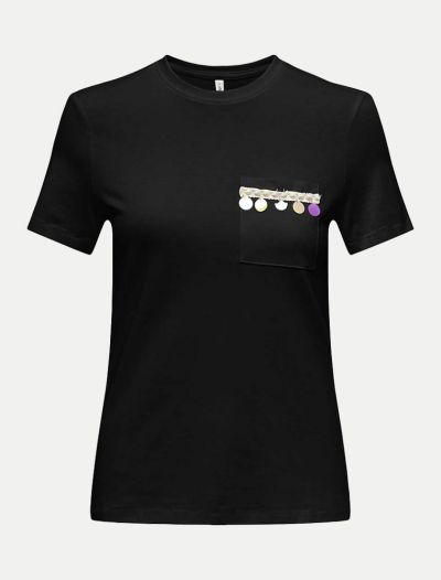 T-shirt manica corta Only - black