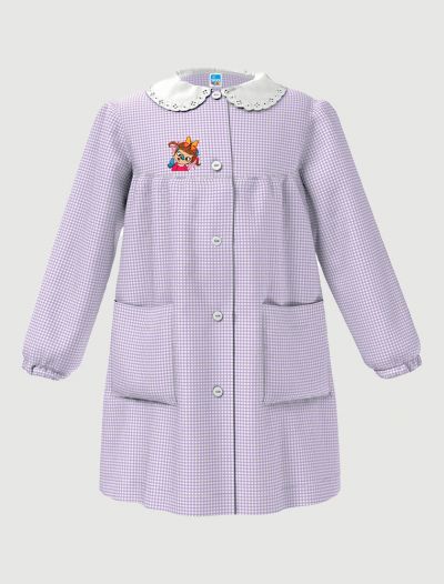 Grembiule asilo Siggi - bianco lilla