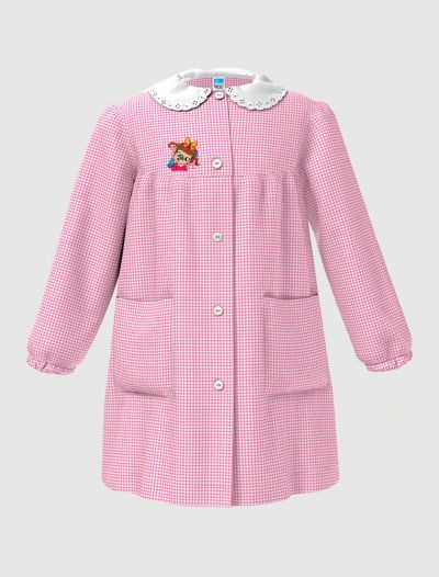 Grembiule asilo Siggi - bianco rosa