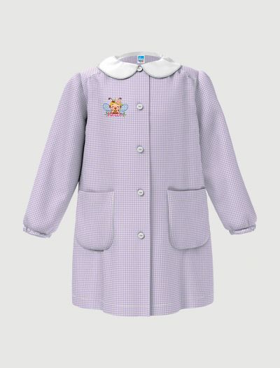 Grembiule asilo Siggi - bianco lilla