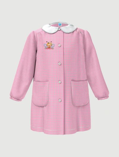 Grembiule asilo Siggi - bianco rosa