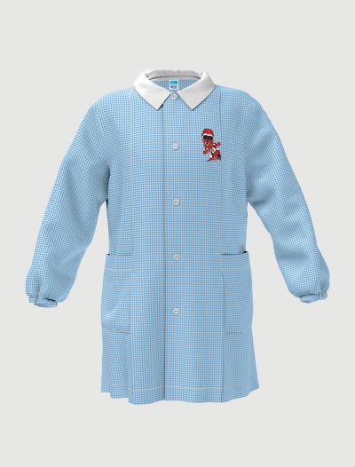 Grembiule asilo Siggi - bianco azzurro