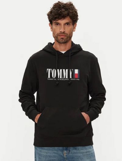 Maglia in felpa cappuccio Tommy Jeans - black