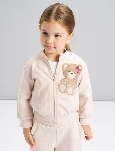 Maglia in felpa aperta I Do - sabbia