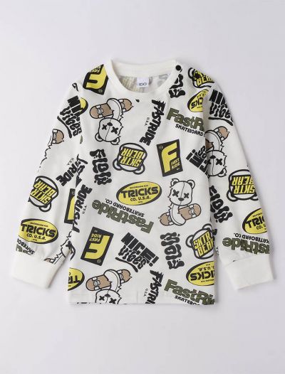 T-shirt manica lunga I Do - panna nero