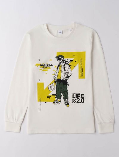 T-shirt manica lunga I Do - panna