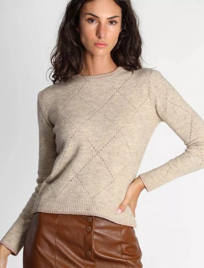 Pullover manica lunga Emme - beige rosa