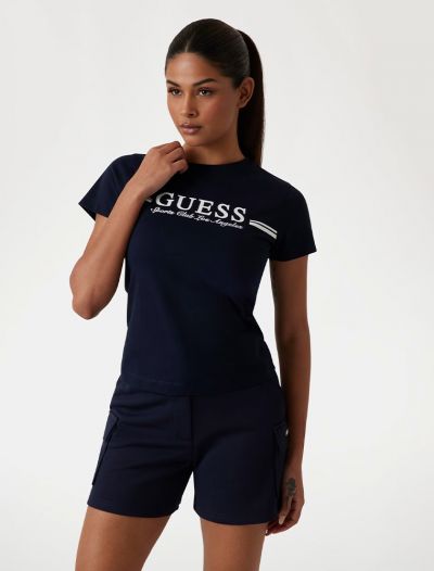 T-shirt manica corta sportiva Guess - oceano