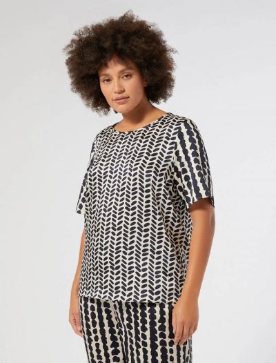Camicia manica corta curvy Persona - mandorla