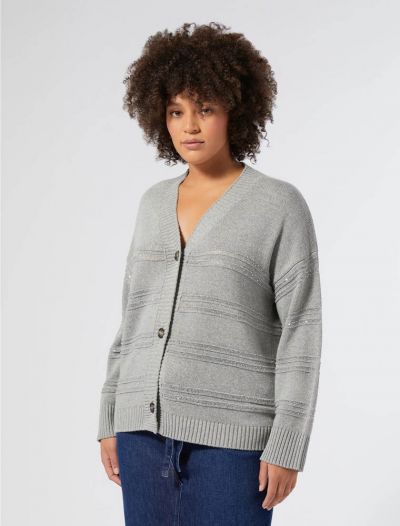 Cardigan curvy Persona - grigio melange