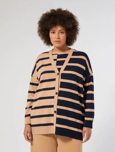 Cardigan curvy Persona Now - blu bronzo