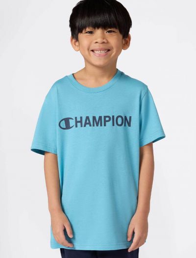 T-shirt manica corta sportiva Champion - azzurro