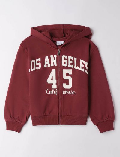 Maglia in felpa aperta I Do - bordeaux