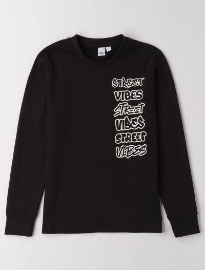 T-shirt manica lunga I Do - nero