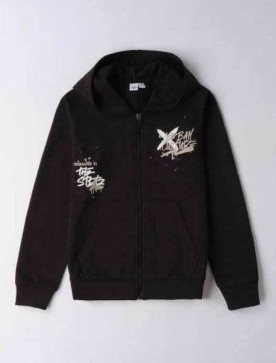 Maglia in felpa aperta I Do - nero