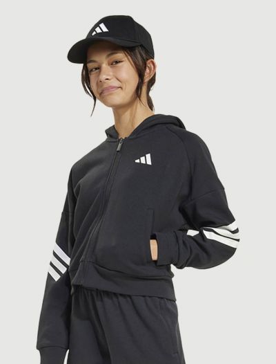 Felpa sportiva aperta Adidas - nero