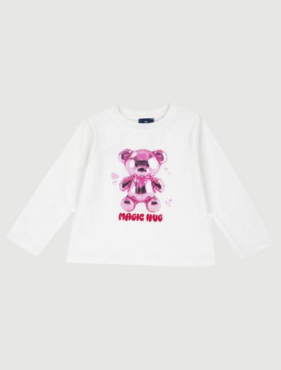 T-shirt manica lunga Chicco - bianco rosa