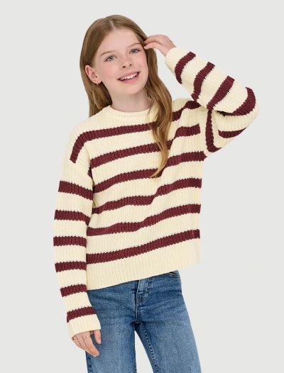 Pullover manica lunga Only - bianco bordeaux