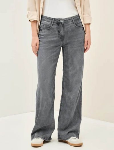 Jeans a vita media. chiusura con zip ... - grigio