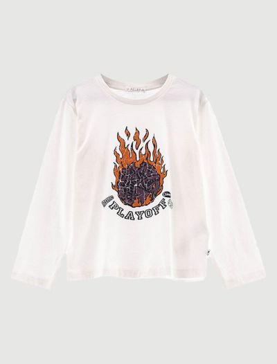 T-shirt manica lunga sportiva Melby - milk