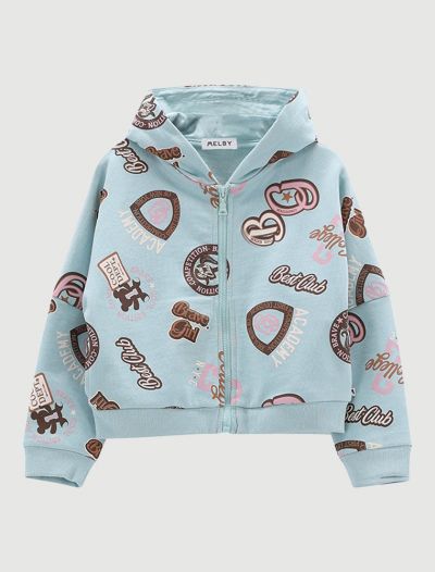 Maglia in felpa aperta Melby - verde acqua