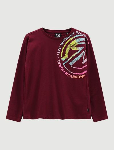 T-shirt manica lunga sportiva Uncoventional - cordova