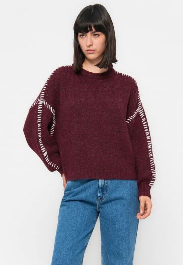 Pullover manica lunga Jdy - bordeaux