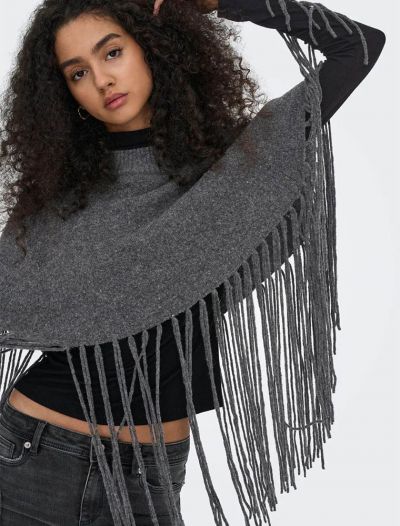 Poncho Jdy - dark grey melange