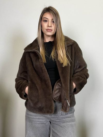 Pelliccia eco Sandro Ferrone - moka