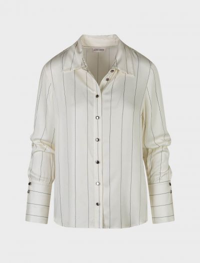 Camicia manica lunga Sandro Ferrone - panna nero