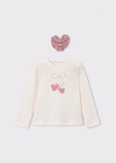 T-shirt manica lunga Mayoral - panna rosa