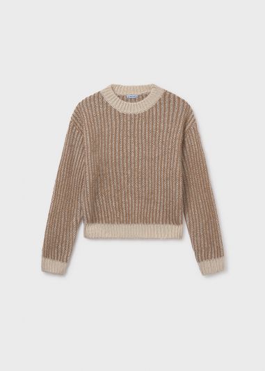 Pullover manica lunga Mayoral - nocciola panna