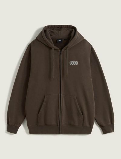Maglia in felpa zip cappuccio Vans - brown
