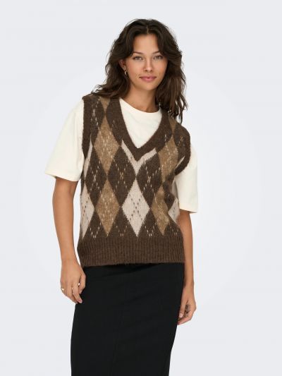 Pullover senza maniche Only - marrone