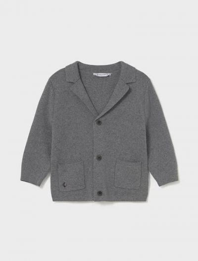 Giacca in maglia, chiusura con bottoni - grigio
