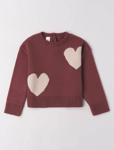 Pullover manica lunga I Do - rubino