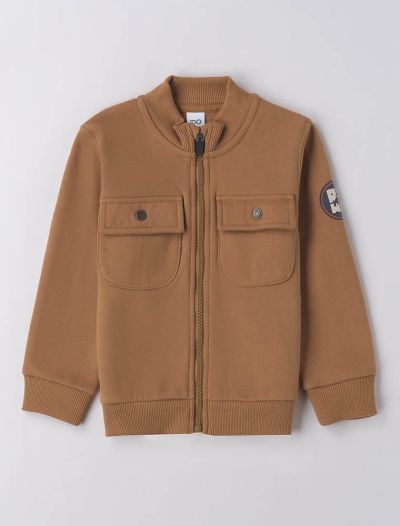 Maglia in felpa aperta I Do - tabacco