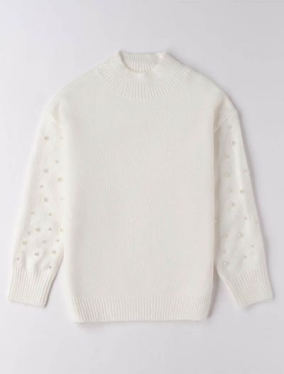 Pullover manica lunga I Do - panna