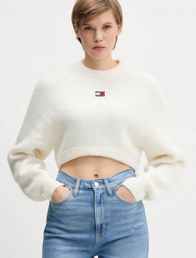 Pullover manica lunga Tommy Jeans - bianco