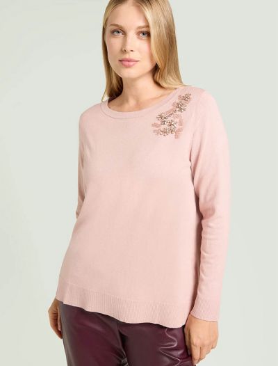 Maglia manica lunga curvy Luisa Viola - blush